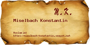 Miselbach Konstantin névjegykártya